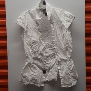 H&M US size 8 white blouse short sleeve
